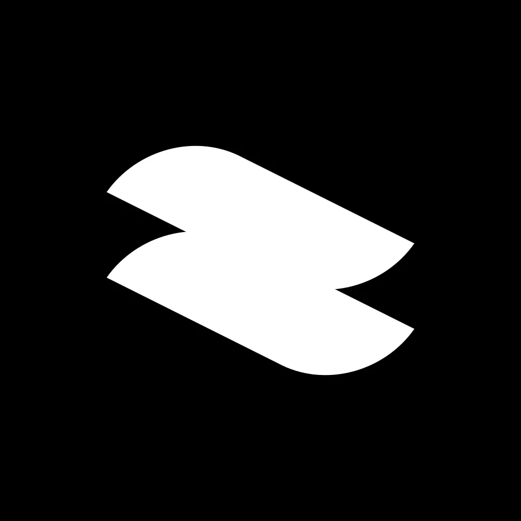 The Cartini app icon: the white Interlock mark on black