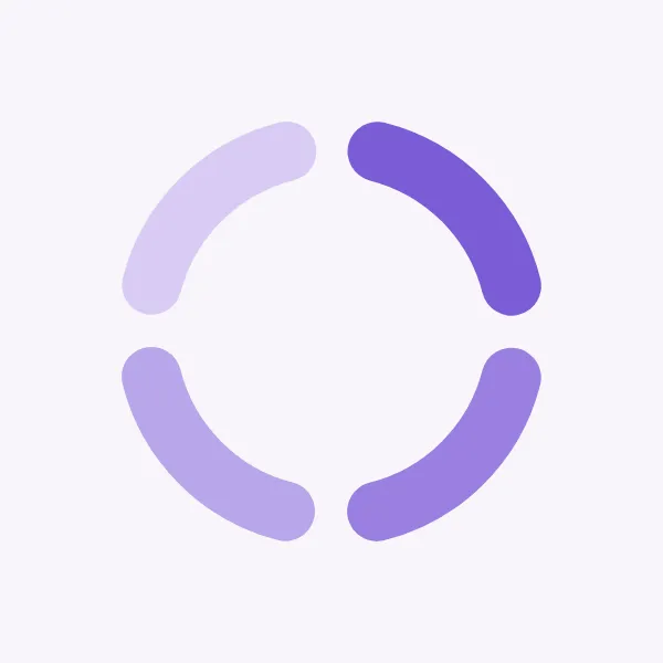 The Clair app icon in its light appearance: four purple arcs forming a ring