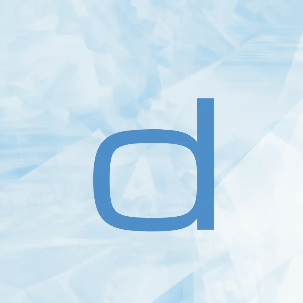 The Dayzie app icon: a blue Michroma d on a faceted sky texture