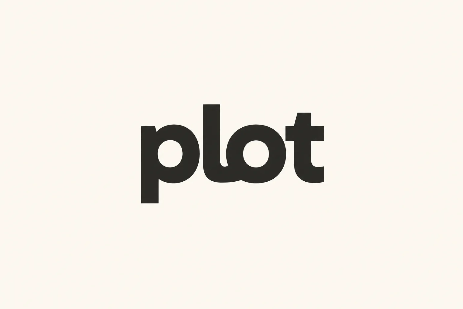 The lowercase plot wordmark in charcoal on cream